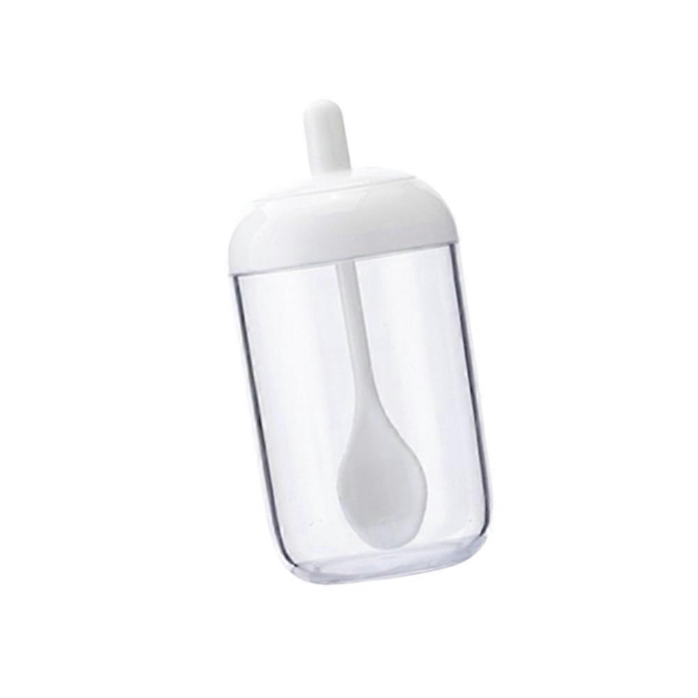 Kitchen Spice Jars with Spoon for Food Storage White