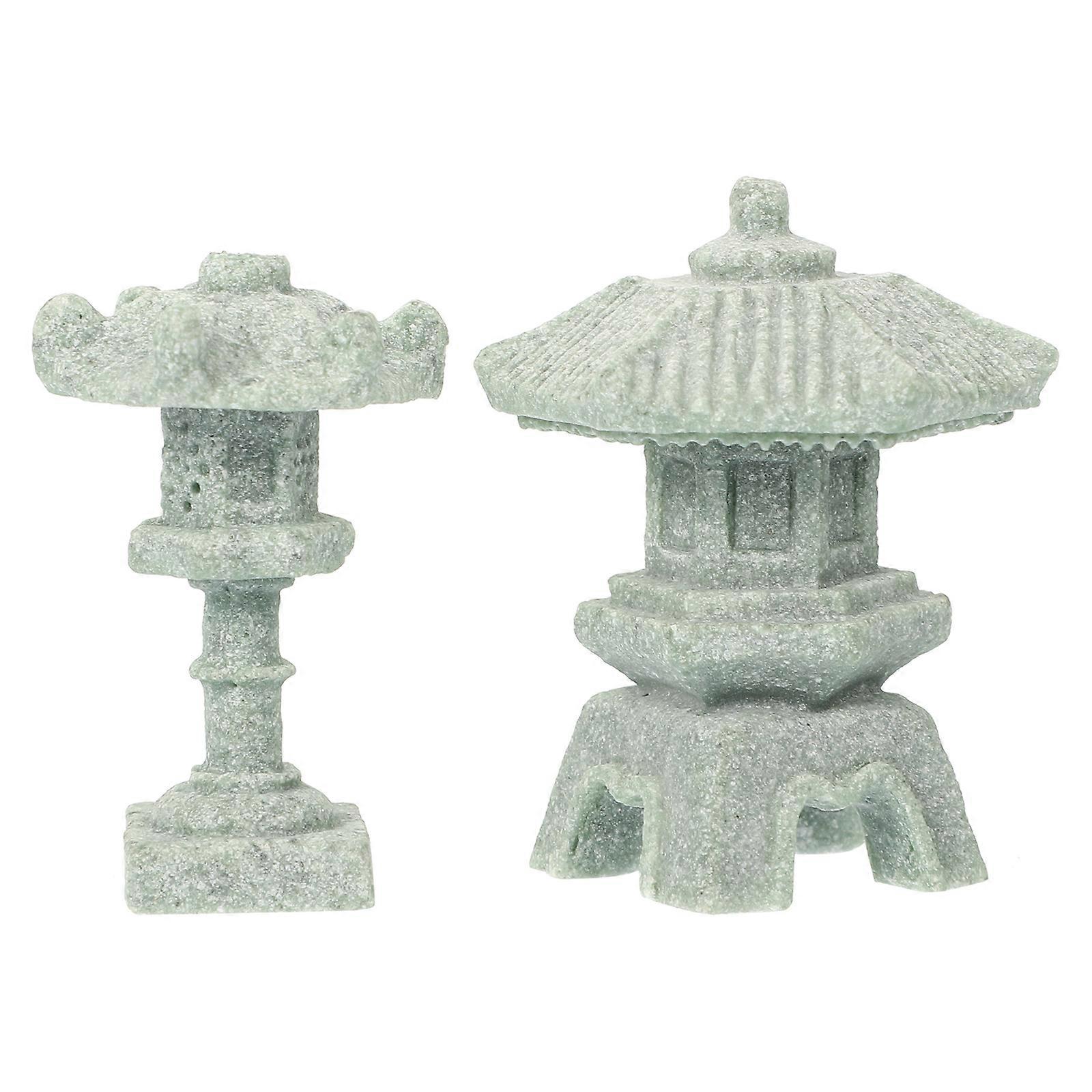 Miniature Model Decoration Statue for Garden 2Pcs