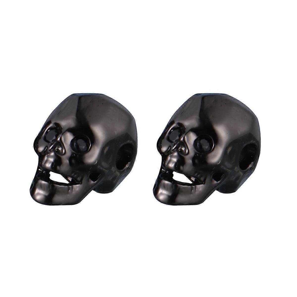 Punk Studs Craft Ghost Head Pendants for Decoration 2Pcs Black
