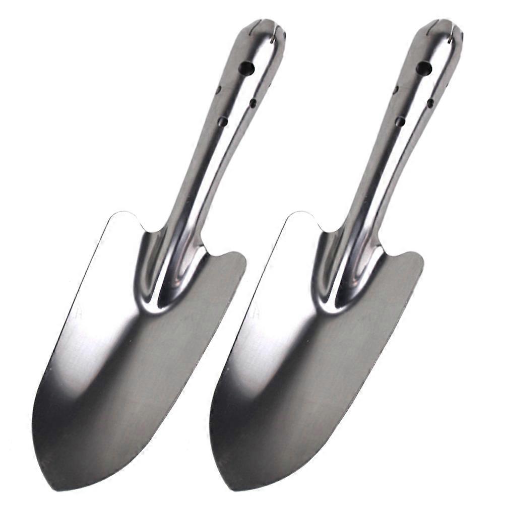 Gardening Handheld for Soil Loosening 2Pcs Silver Stainless