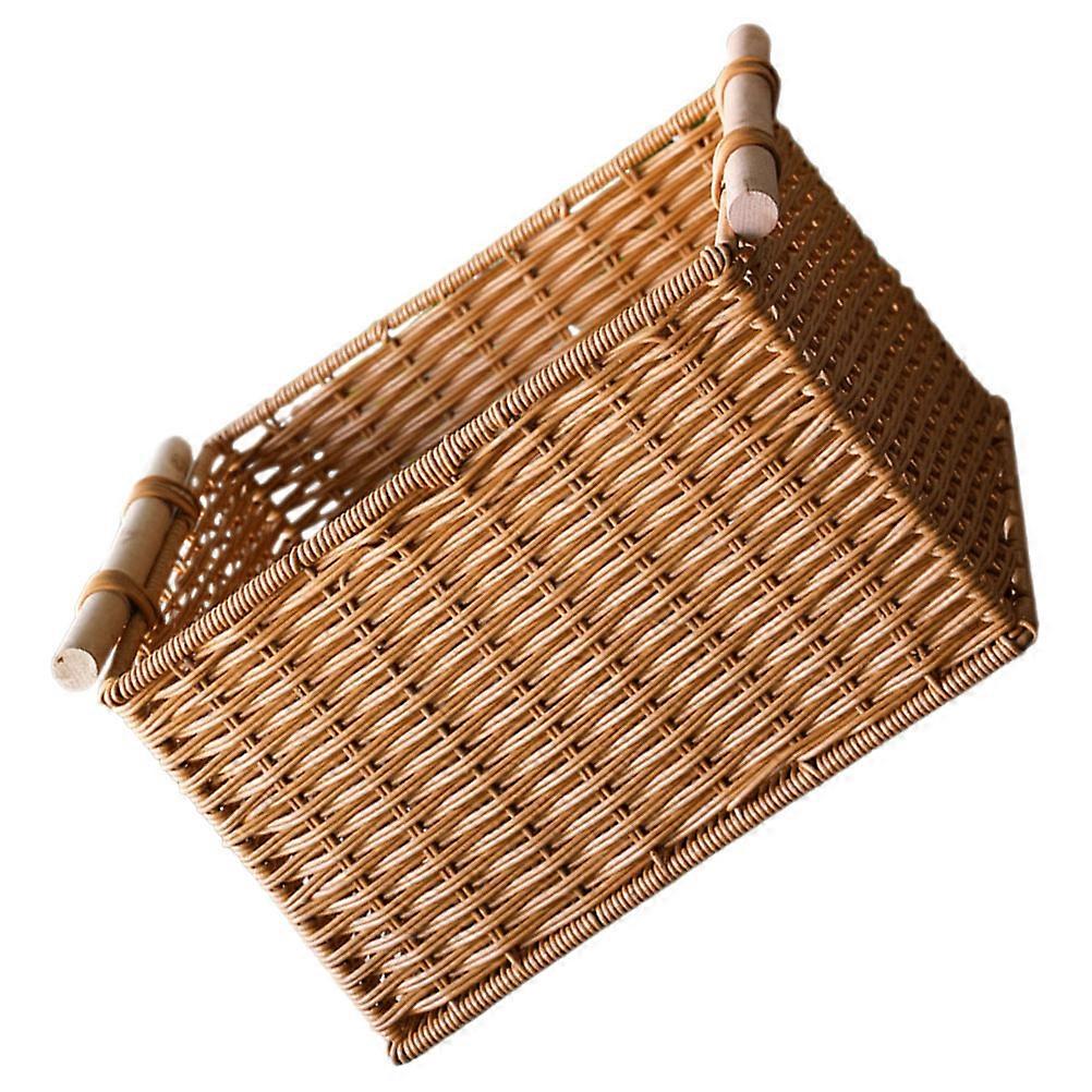 Imitation Rattan Basket Storage Bin for Storage Large Capacity Home Use