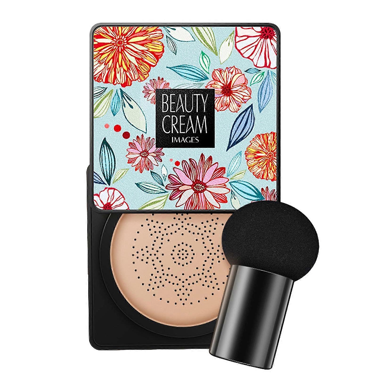 Mushroom Head BB Cream Cushion Foundation with Soft Sponge, Long Lasting Moisture and Even Coverage