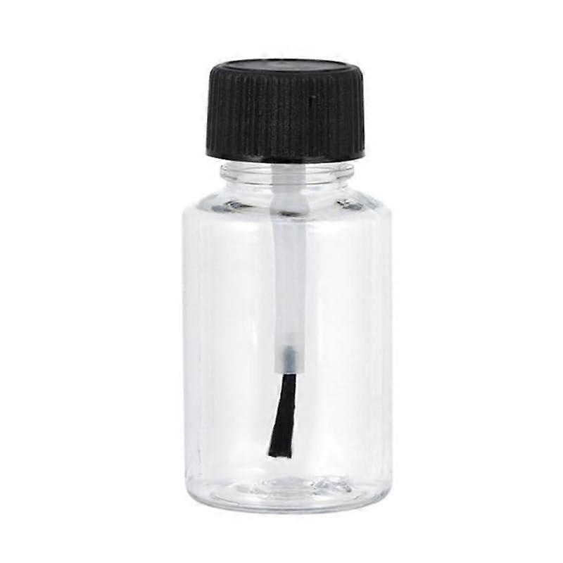 15ml Black Refillable Nail Polish Bottle with Brush Cap Leakproof Travel Perfume Atomizer