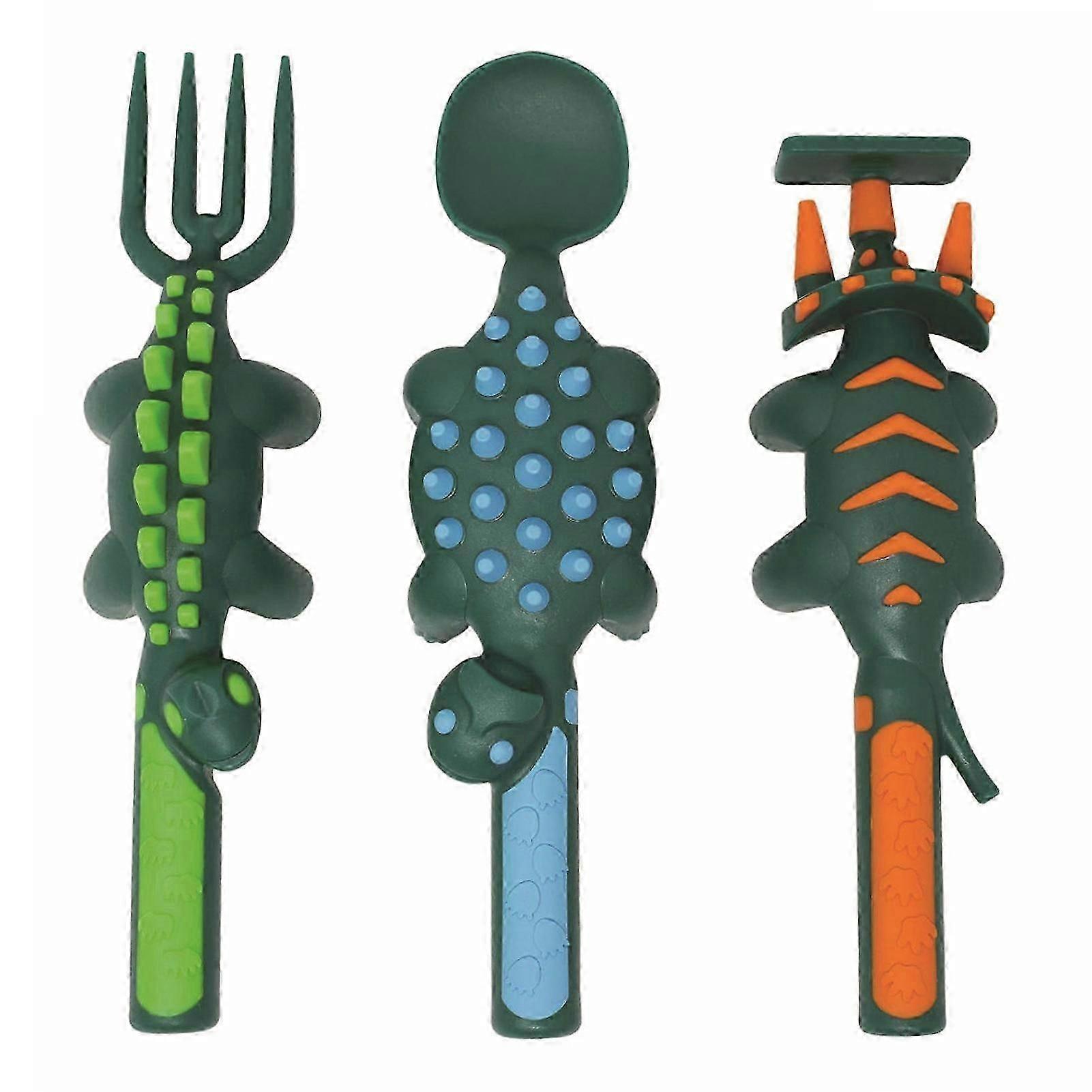 3Pcs Construction Utensils Creative Kids Dining Tool Set Spoon Fork Portable Car Cutlery