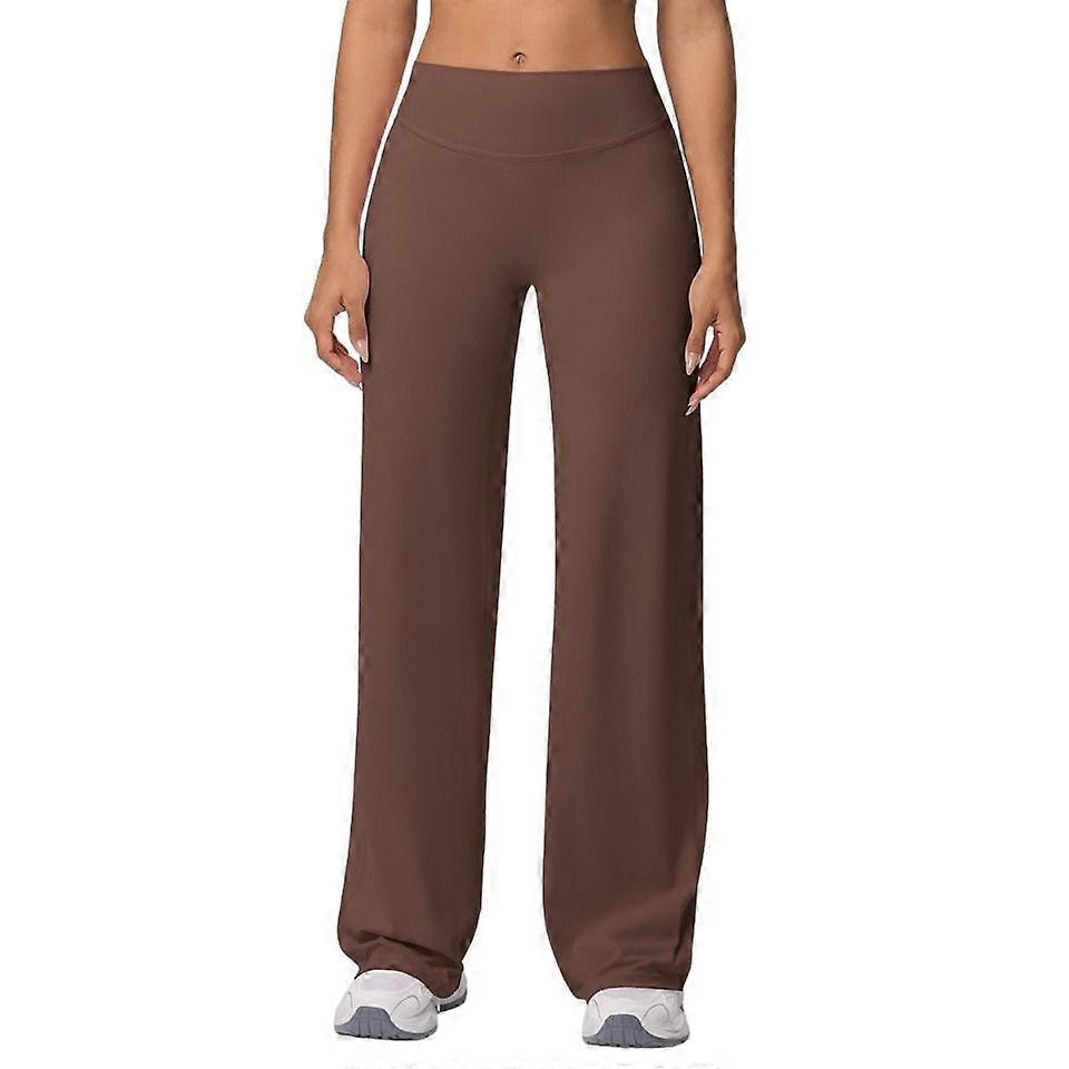 Women's Double-Sided Brushed High Waist Loose Breathable Yoga Wide-Leg Pants