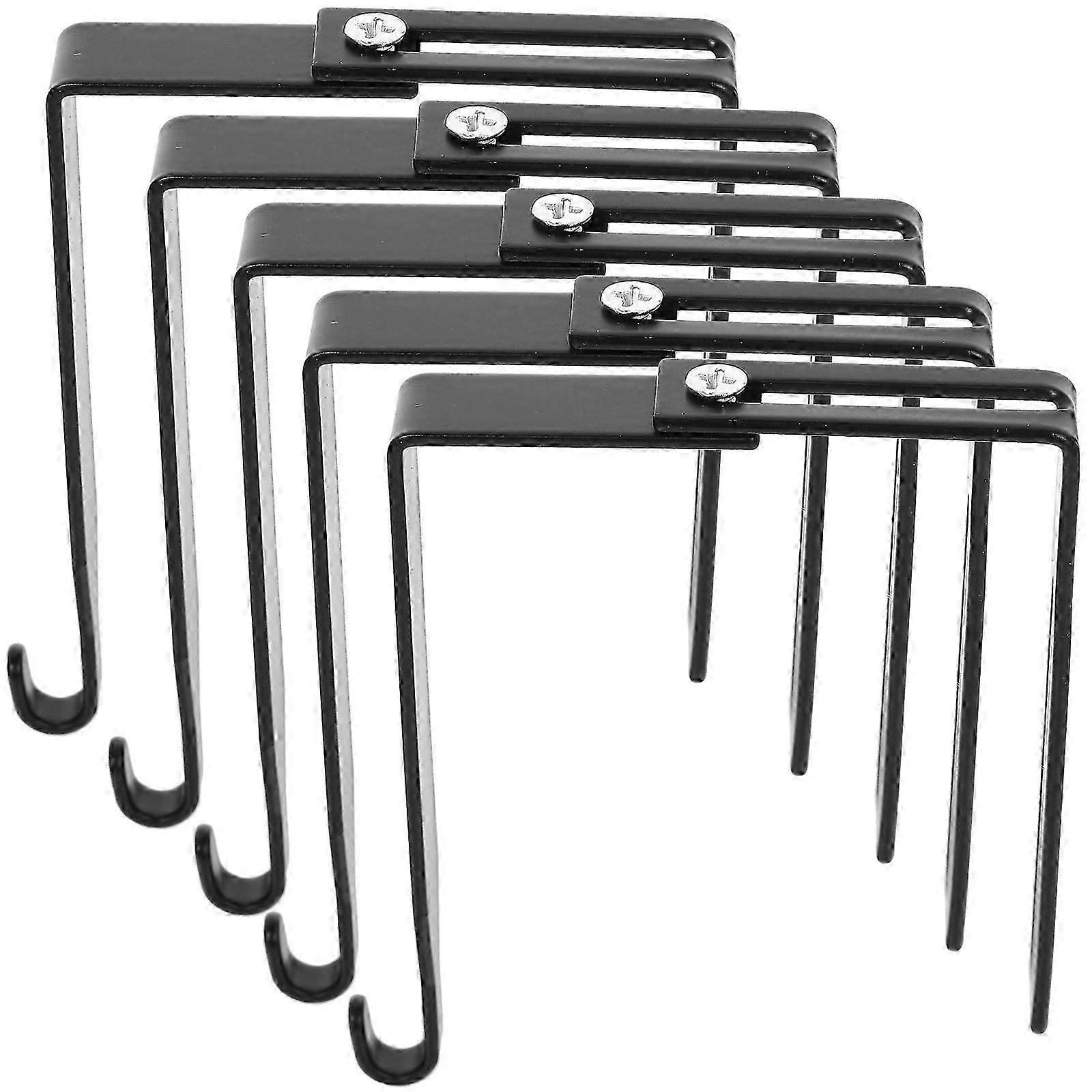 Adjustable Cubicle Hanger Hook for Hats & Bags, Black, 5-Pack