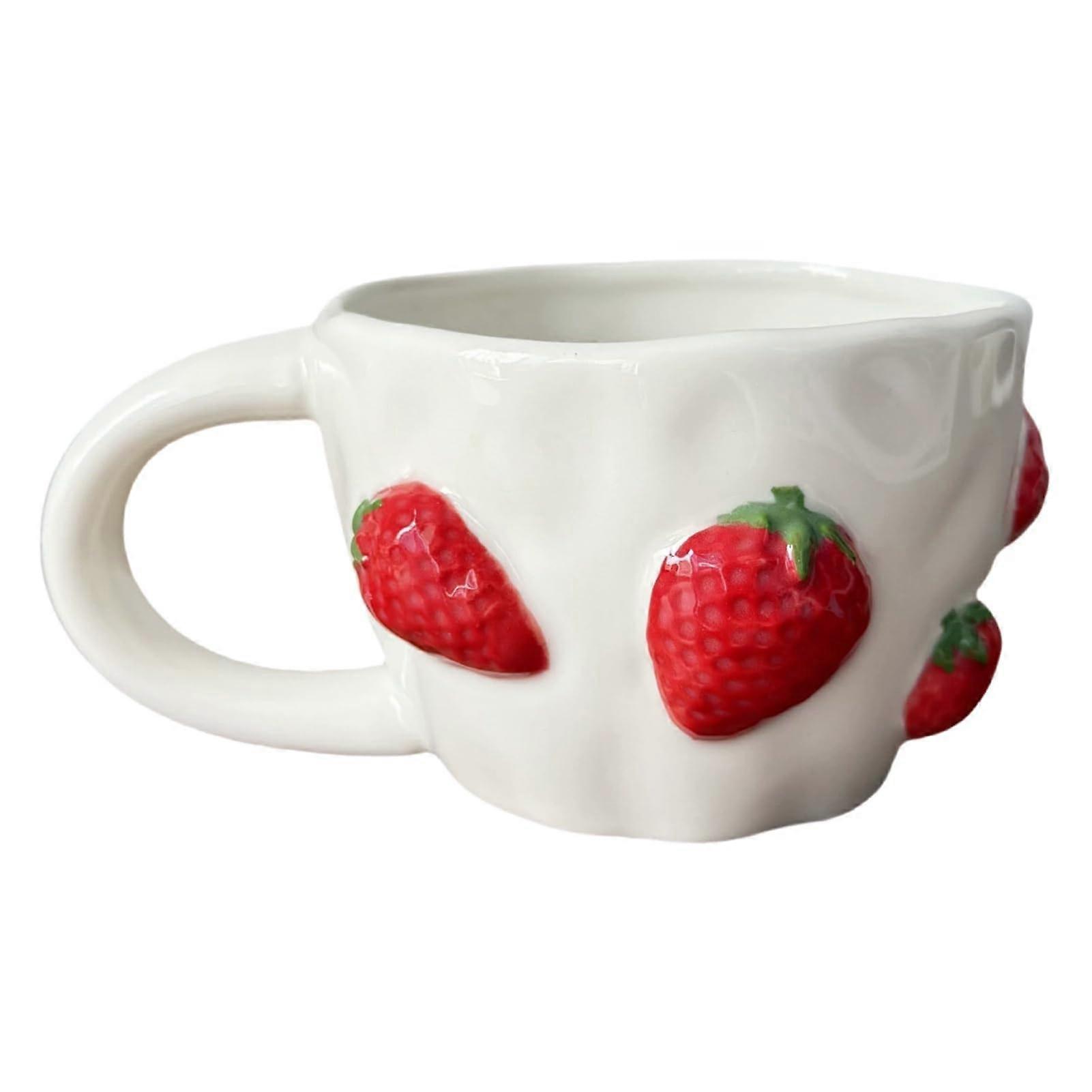 Large Ceramic Coffee Mug with Handle, ExtraLarge HeatResistant Fruit Design for Tea and Coffee