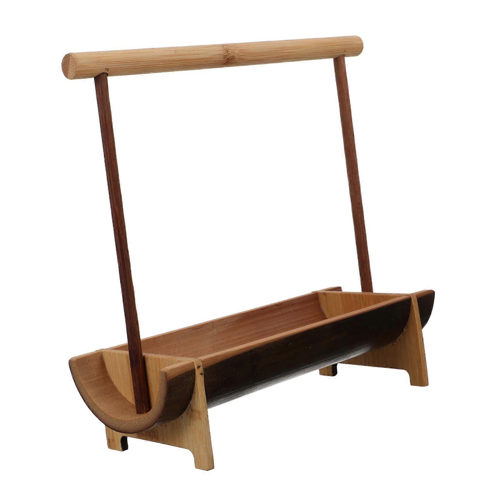 Light Brown Portable Handheld Fruit Basket Decorative Food Serving Tray for Kitchen and Dining