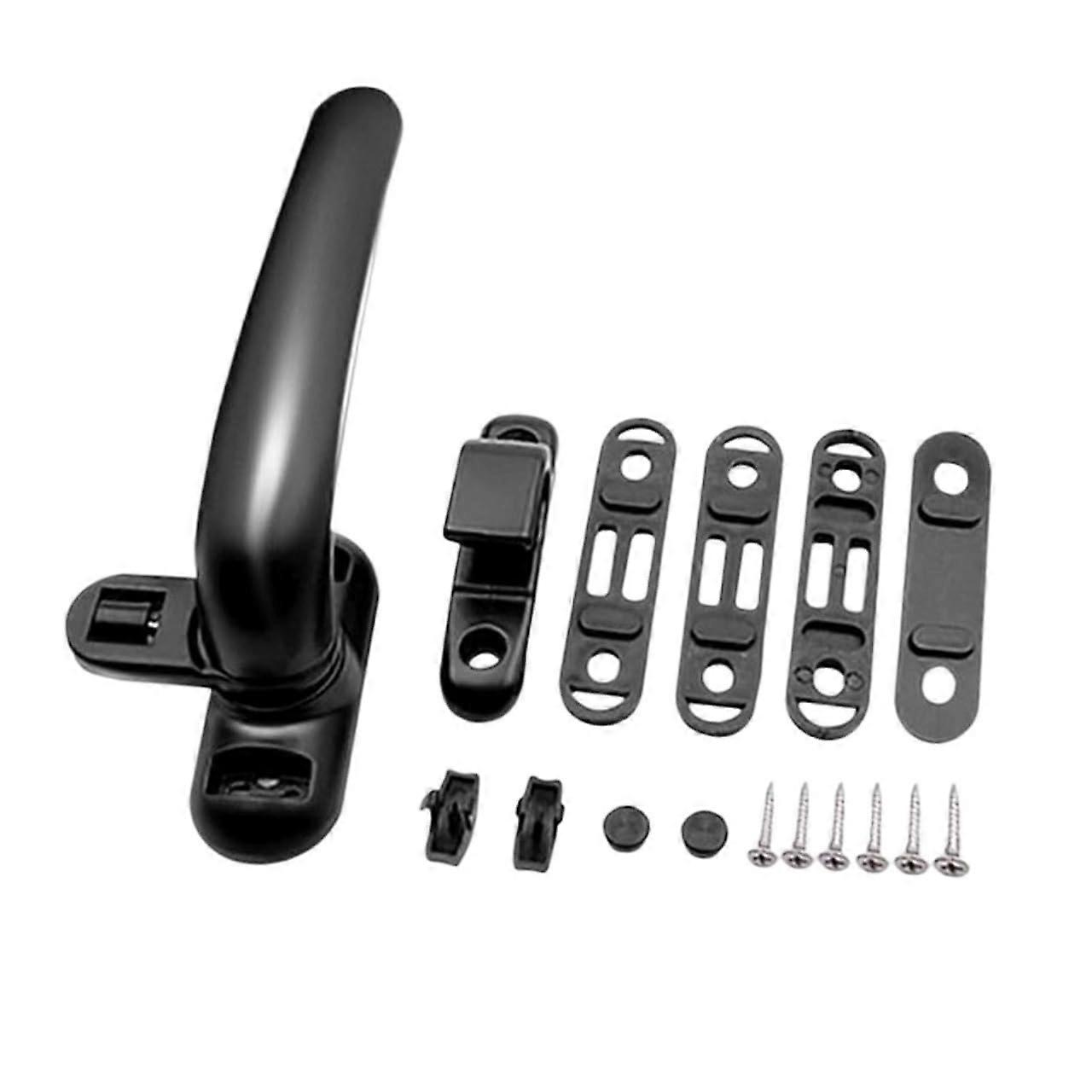 Window Handle Replacement Black Left Hand Casement Lock Handle with Secure Durable Aluminum Design