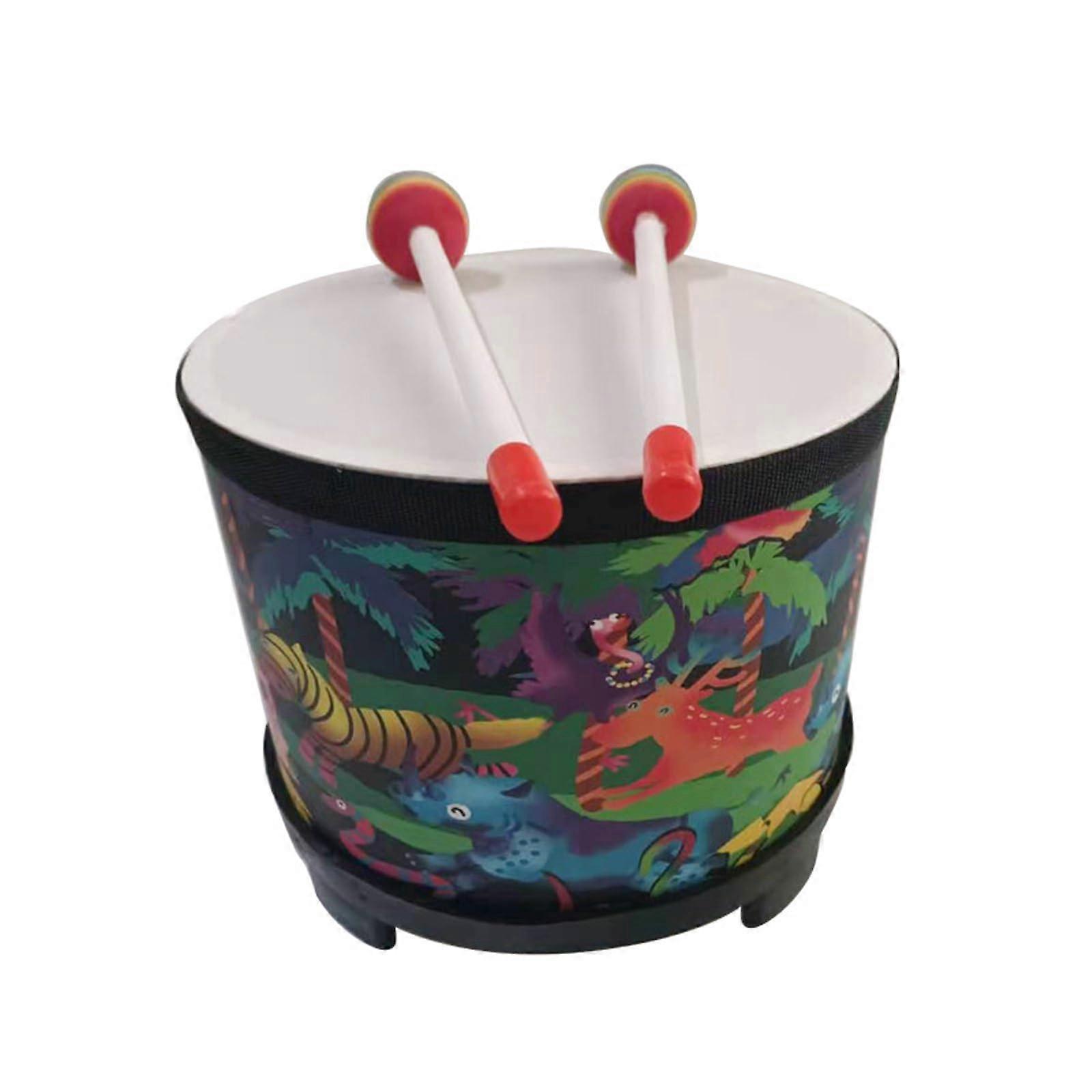 8 Inch Wooden Percussion Drum with Two Mallets, Clear Tone, Compact Handheld for Classroom