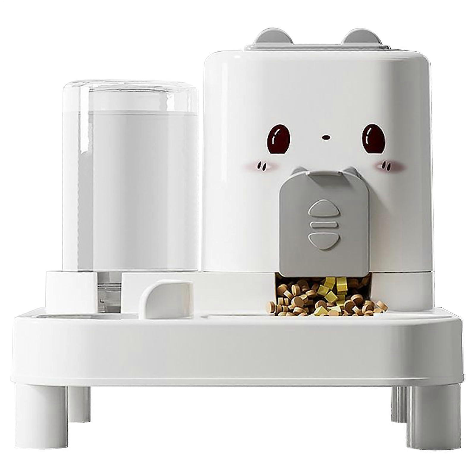 Automatic Cat Feeder with Water Dispenser, 2 in 1 Elevated Large Capacity for Multiple Pets Travel