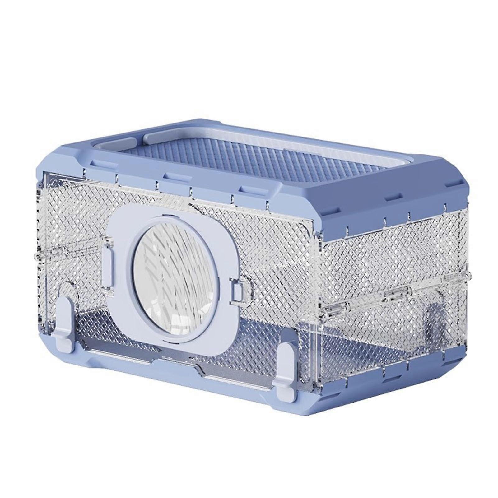 Bug Catcher Kit for Kids with 5x Magnifying Lens, Foldable Insect Observation Box, Blue