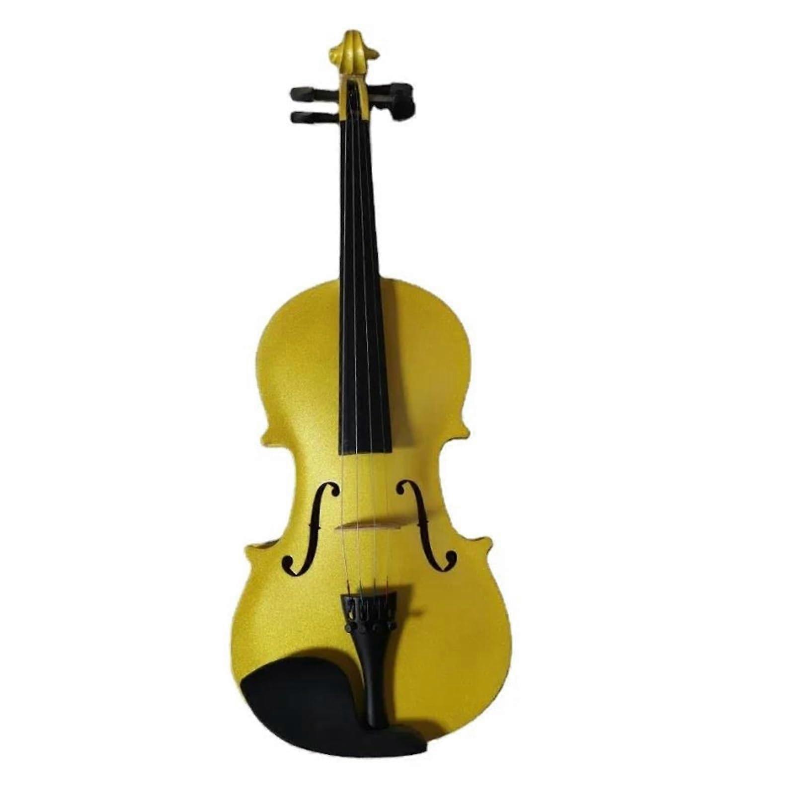 Professional 4/4 Yellow Violin for Beginners with Precise Fingerboard and Clear Balanced Tone