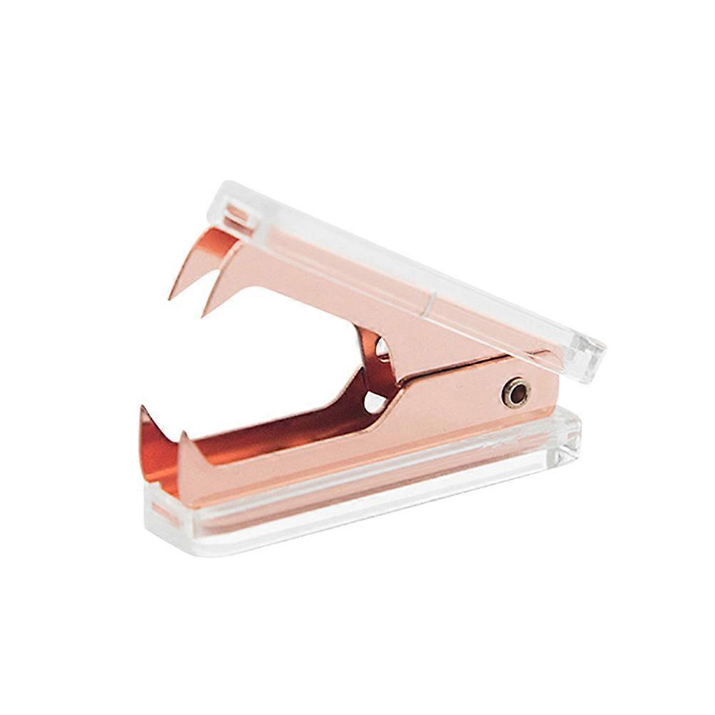 Staple Remover Clear Acrylic Rose Gold for Office Use