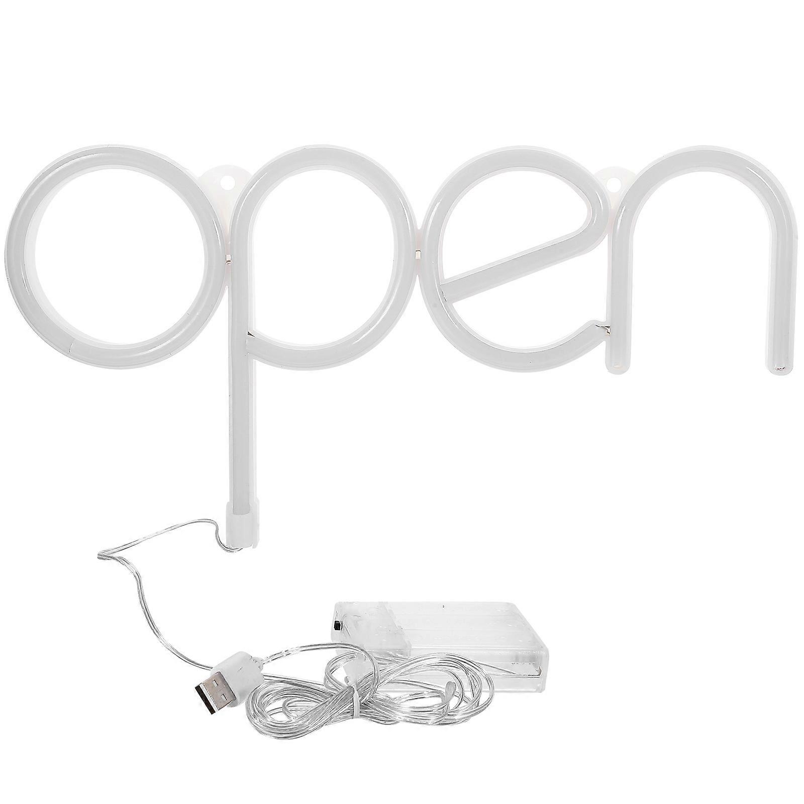 LED Neon Open Sign Neon Light for Decoration White PVC
