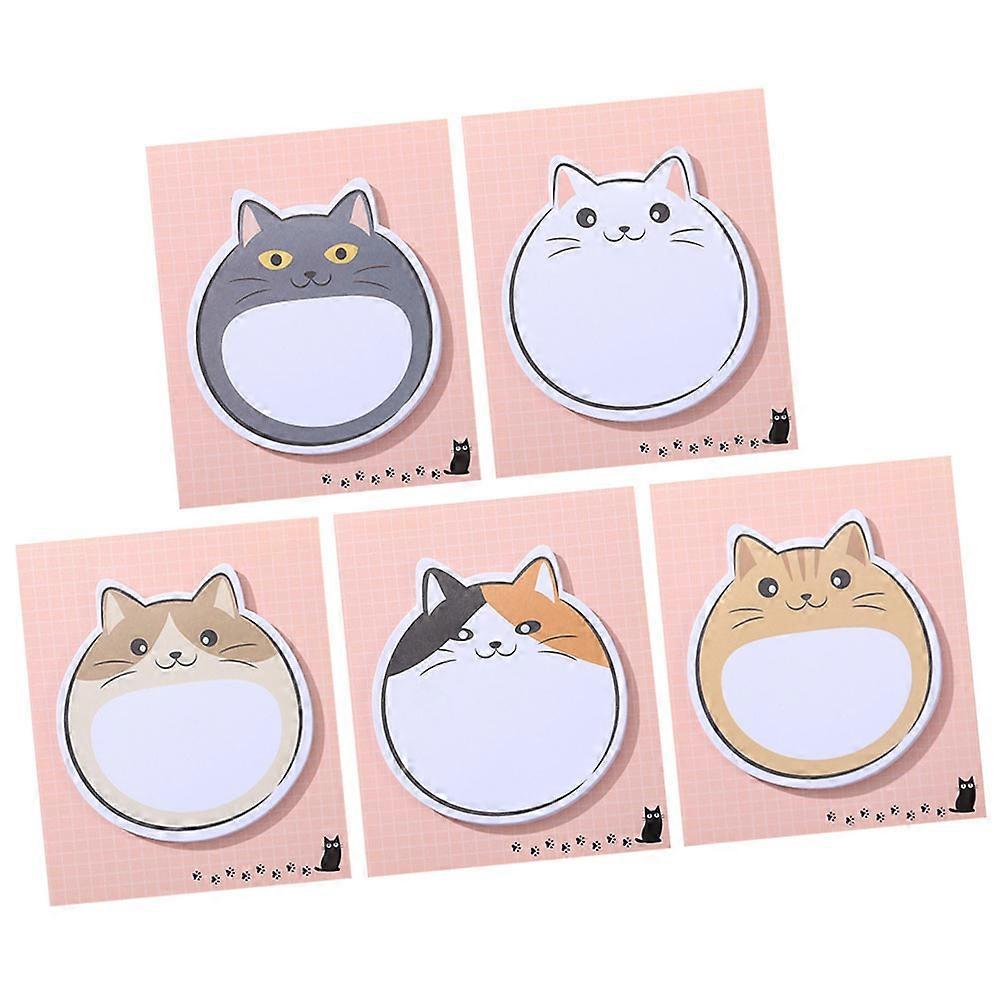 Multi-Functional Note Stickers Cat Memo Pads for Students 5 Book Collection