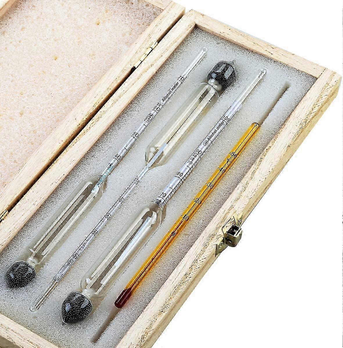 Ensemble de 3 hydromètres à alcool 0-100 % pour usage professionnel
