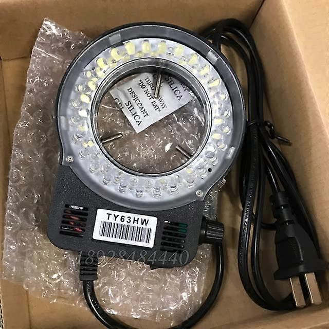 TY63HW Adjustable LED Microscope Ring Light with Brightness Control for Monocular Microscope Pure White