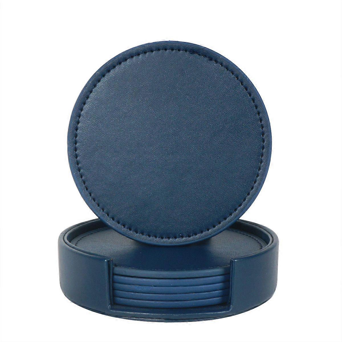 Leather Coasters Spill Protection For Table Desk Durable