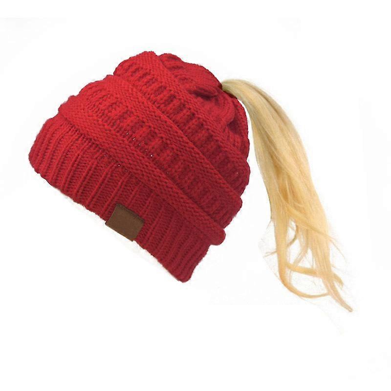 Women's Winter Knit Ponytail Hat