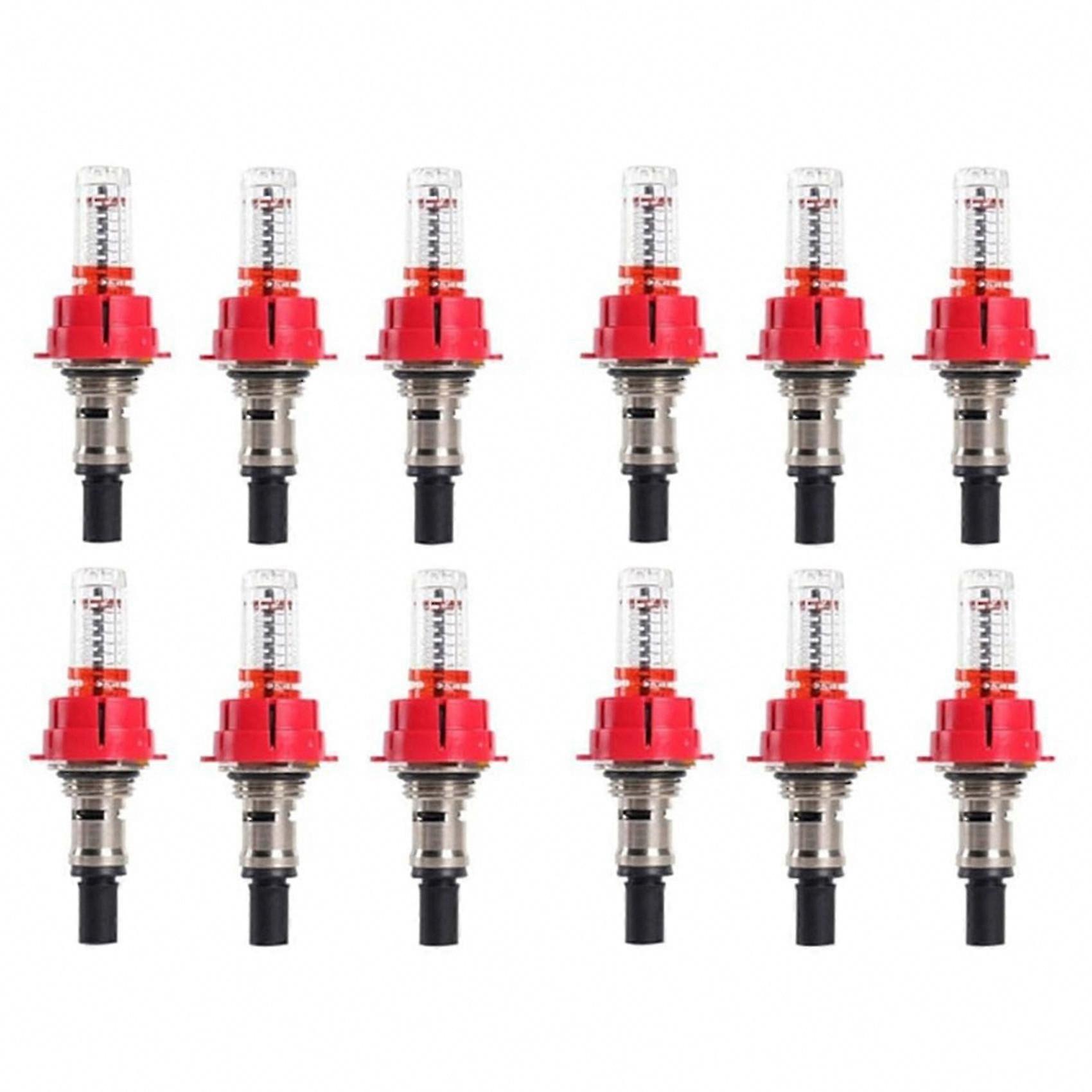 12 Pack Underfloor Heating Flow Meter, Adjustable Flow Regulator for Hydronic Heating Systems (1/2 Inch)