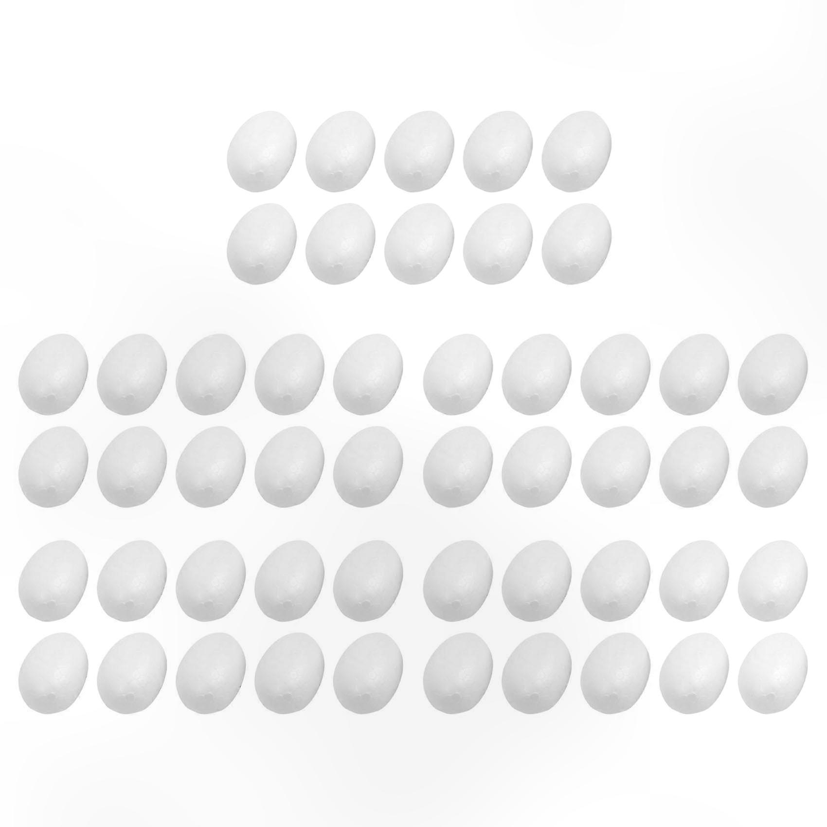 50 Pieces 6cm White Easter Eggs for Crafting and Decorating Projects