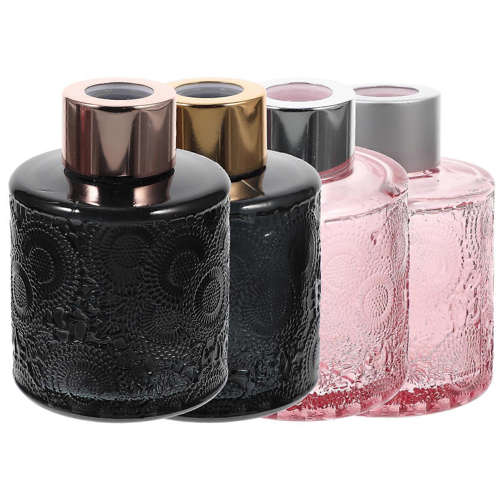 Embossed Glass Perfume Bottles Aroma Diffuser for Storage 8Pcs