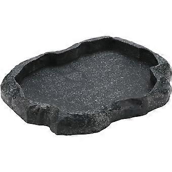 KooingTech Vandskål til Krybdyr - Mørkegrøn Fodertallerken til Sten 18x14x2cm/709x551x079in Foderskål til Skildpadde, Firben, Leguan og Slange