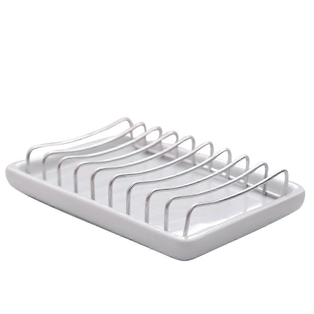 Draining Soap Box Ceramic Soap Dish for Bathroom Use 2Pcs