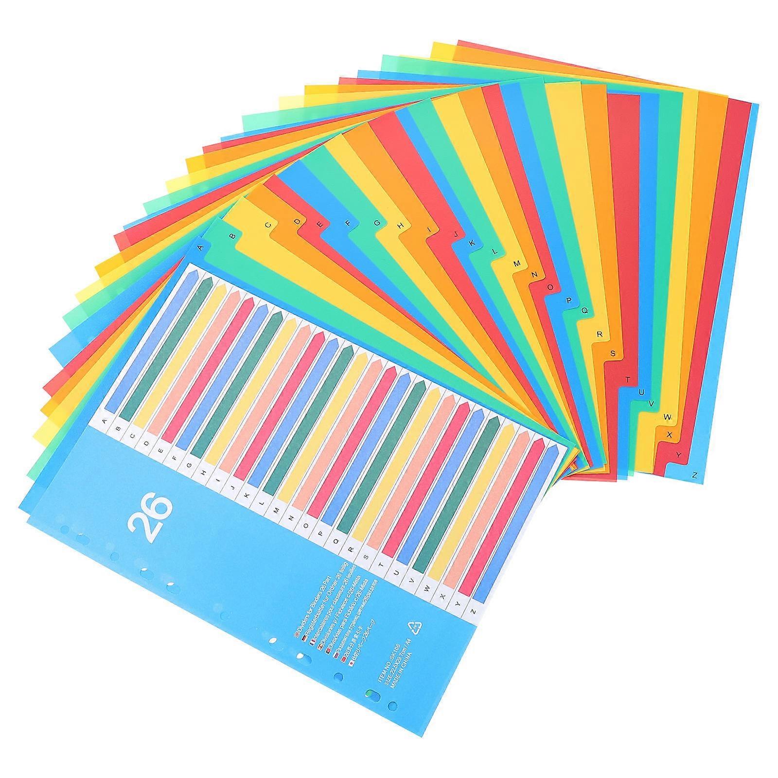 Plastic Folder Separator Colored Divider Tabs for Home Use 38Pcs