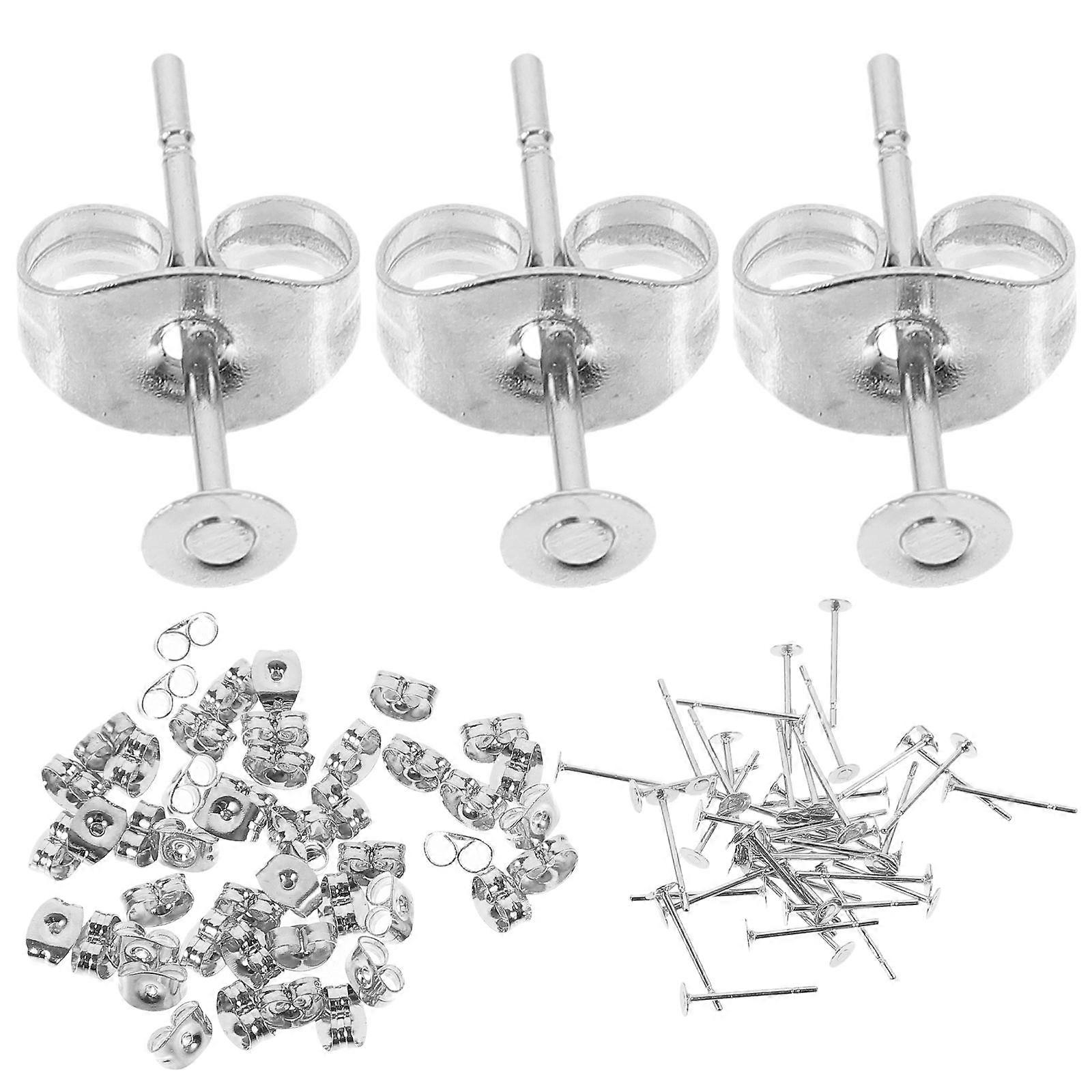 50pcs Earring Making Posts Earring Craft Materials Back Earrings Kit Earring Making Kit