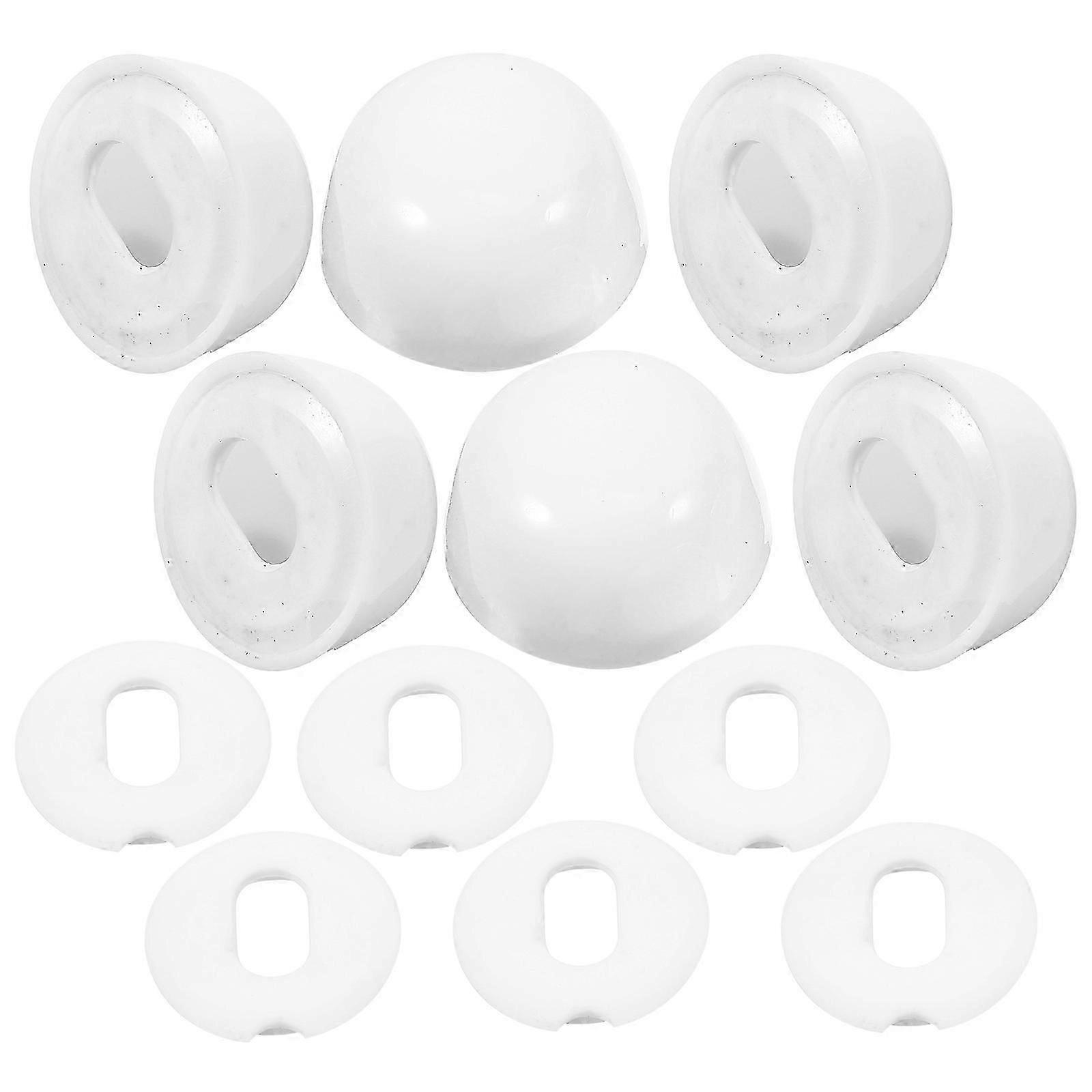 Toilet Bolt Covers | ABS Material | White | Round Shape | 6 Set | Dustproof Bathroom Accessories