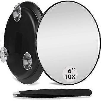 Magnifying Mirror with 3 Suction Cups, Makeup Magnifying Mirror with Tweezers Edition 0922