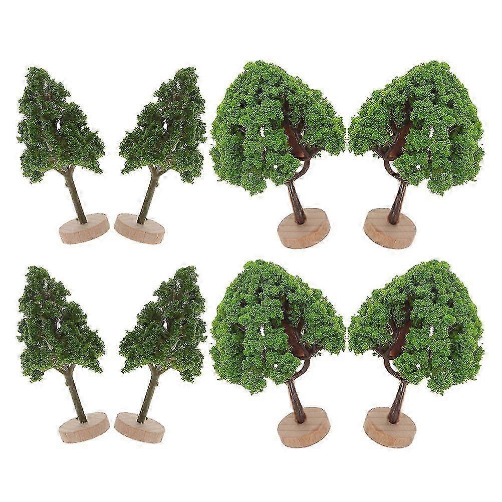 Miniature Trees Simulation Model, 8Pcs Plastic Wood Realistic Trees for Micro Landscape Decor, DIY Sand Table Model Home Decoration