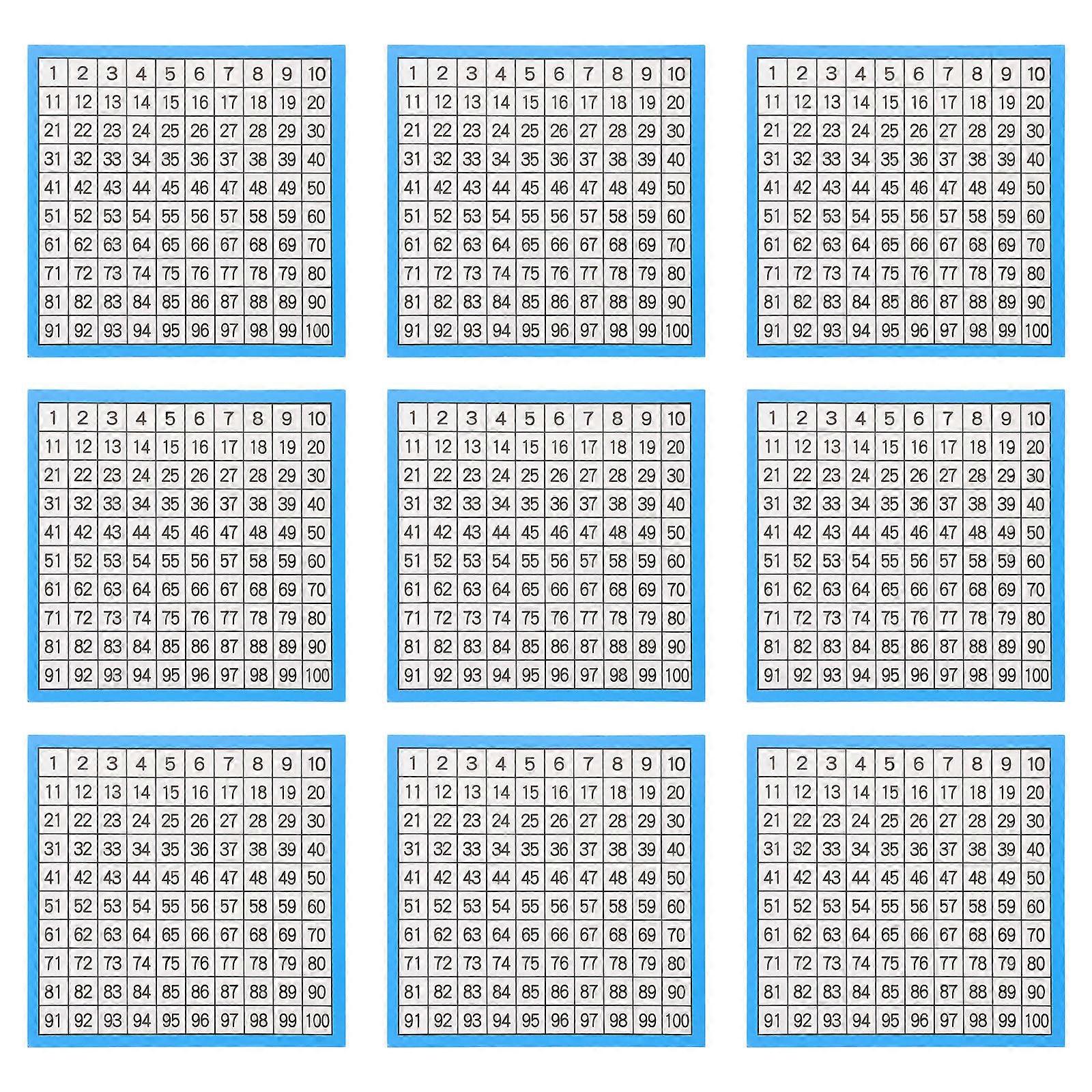 10 Sheets Number Charts Hundreds Chart Math Charts Math Tables Math Accessory