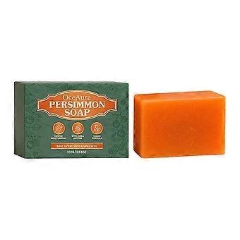 Persimmon Soap Bar with Shea Butter and Coconut Oil for Deep Hydration and Odor Control, 100g
