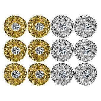 Aluminum Foil Hair Caps for Hair Treatment with Elastic Headband 12Pcs