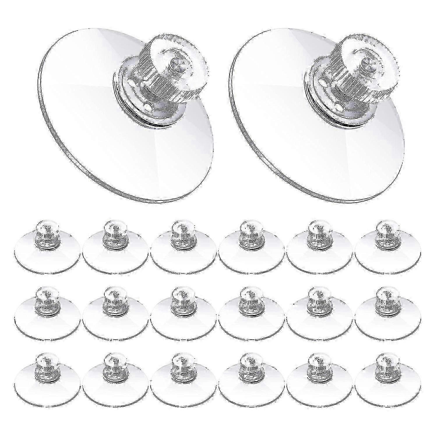 20 Pcs 40mm Clear Plastic Suction Pads Compatible with Strong Adhesive Mounting