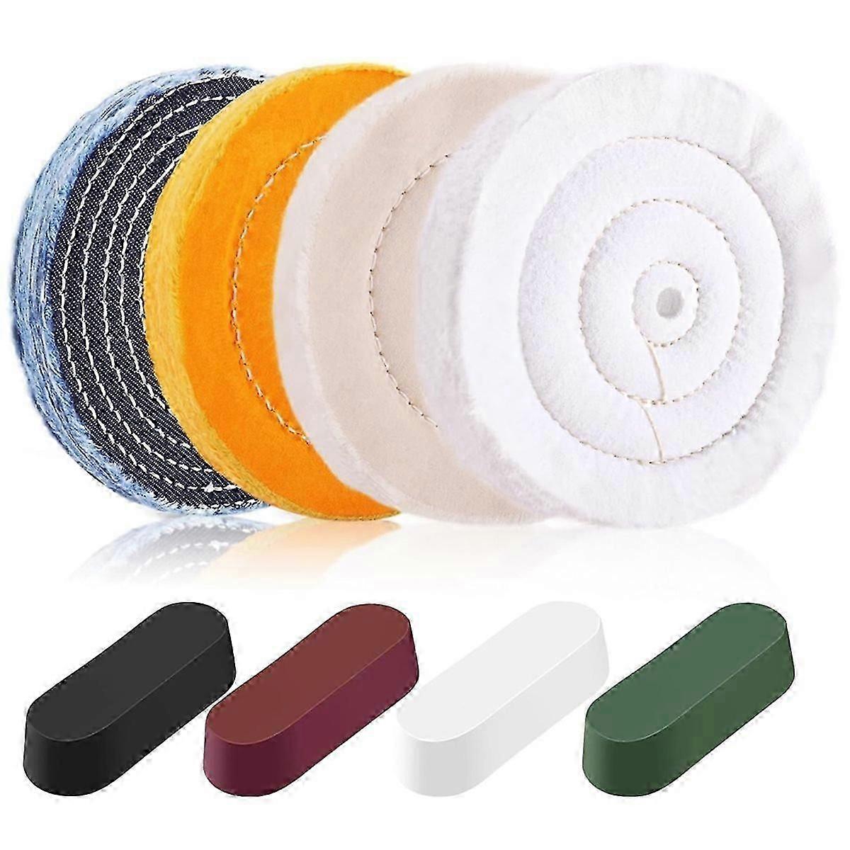 8PCS 6 Inch Buffing & Polishing Wheel Kit