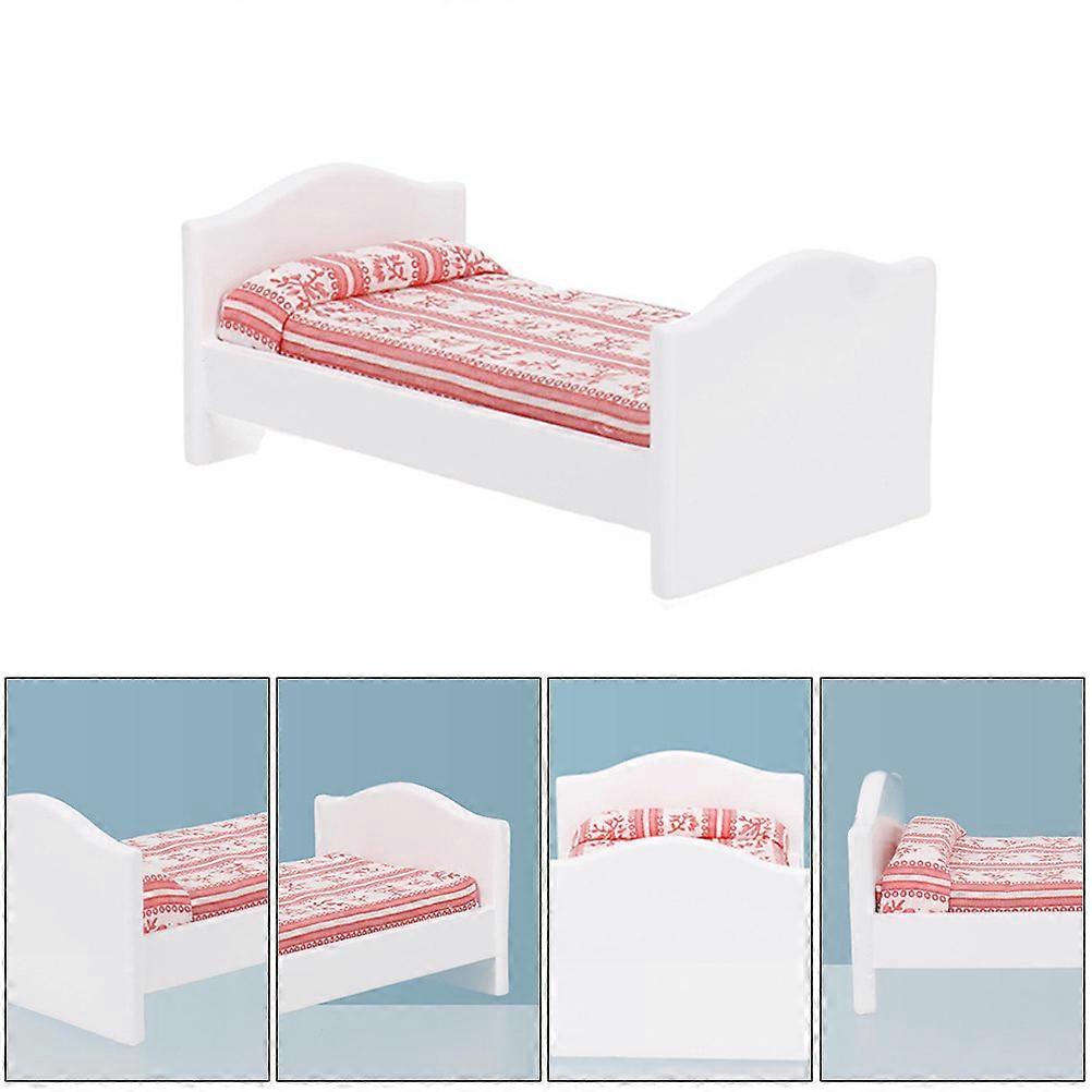 Mini House Model Bed Model for Decor 1Pcs White Bed
