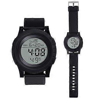 Leuchtende LED-Outdoor-Sport-Digitaluhr Wasserdichter Wecker Armbanduhr-Uhren (Schwarz)