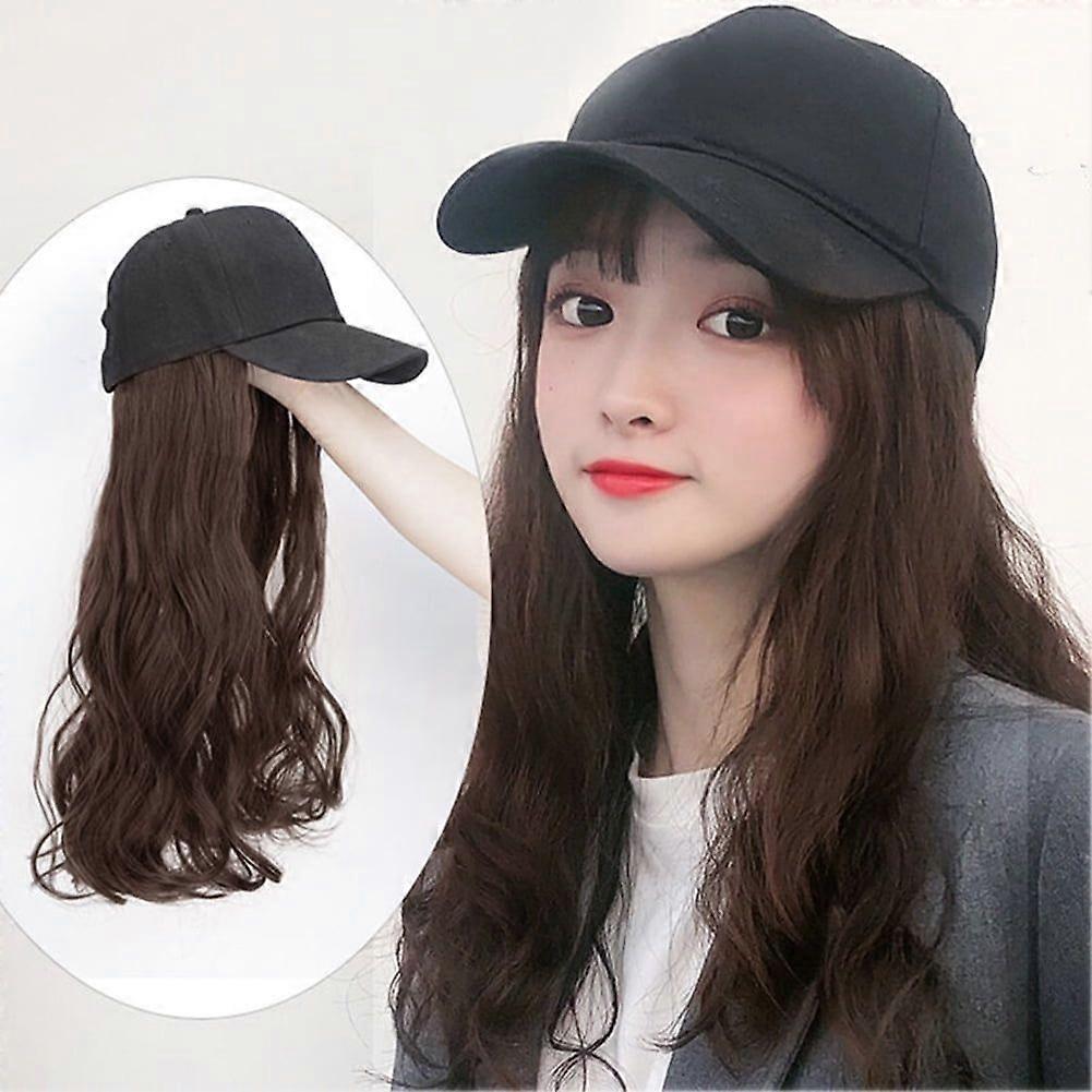 60cm long wavy wig with adjustable baseball cap