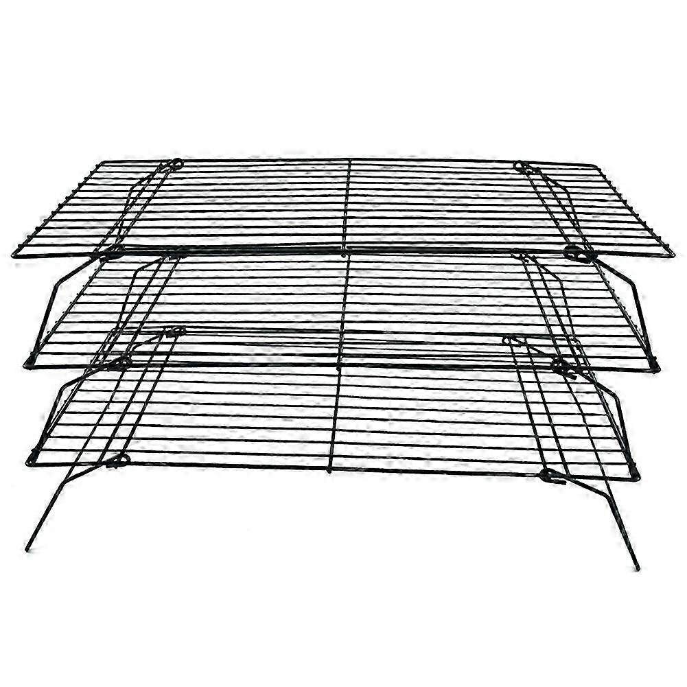 Three-Layer Folding Cake Cooling Rack Bread Drying Rack Biscuit Rack Iron Non-Stick Kitchen Storag