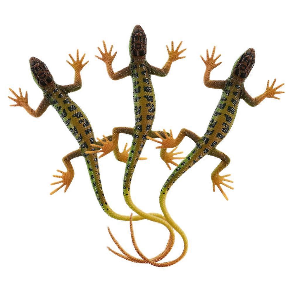 3pcs Simulation Lizard Model Lifelike Lizard Model Realistic Lizard Figure Lizard Toy