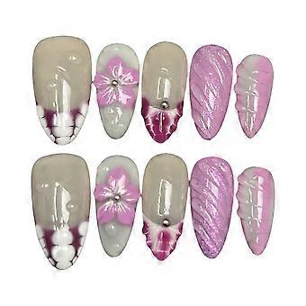 Artificial Press On Nails in Premium Resin for Salon or DIY Use with Realistic Design Suitable for Parties Weddings and Festive Events