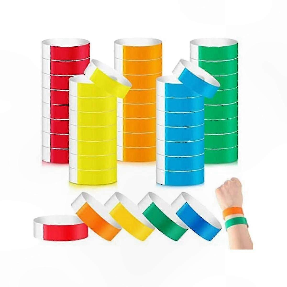 500 Pack Customizable Multi-Color Waterproof Paper Wristbands for Event Use