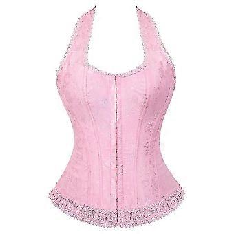 Frauen Sexy Satijn Vintage Floral Spitze Overlay Overbust Bustier Taille Cincher Korsetts Dessous Top Plus Gre Korsett
