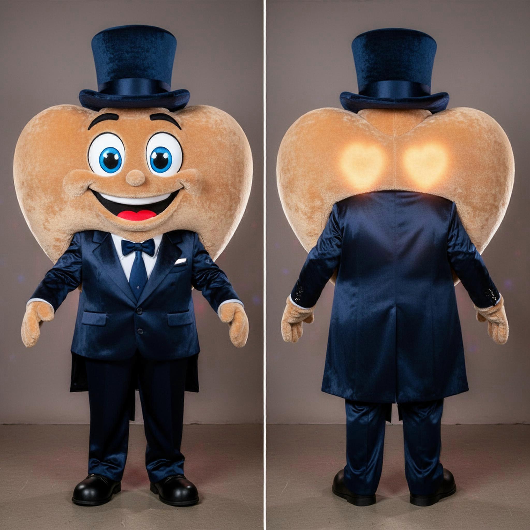 MASTICOT Velvety Tan Heart Mascot