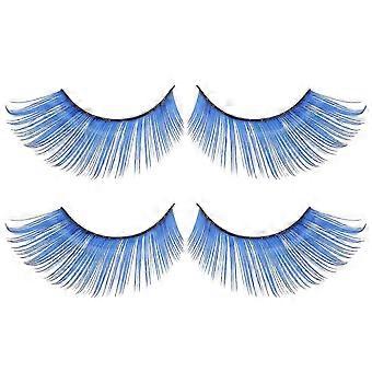 2 Pairs Halloween Blue Eyelashes False Eyelashes Exaggerated Eye Lashes