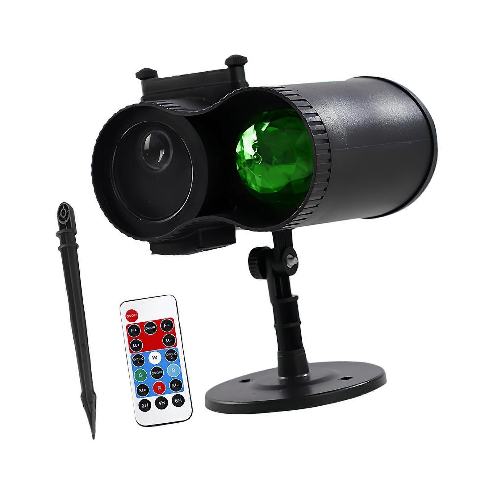 US Power Halloween Projection Light with Two-Lens Pattern Display, Remote Control, Motion Pattern Lighting, 10 Pattern Cards, and Adjustable Base
